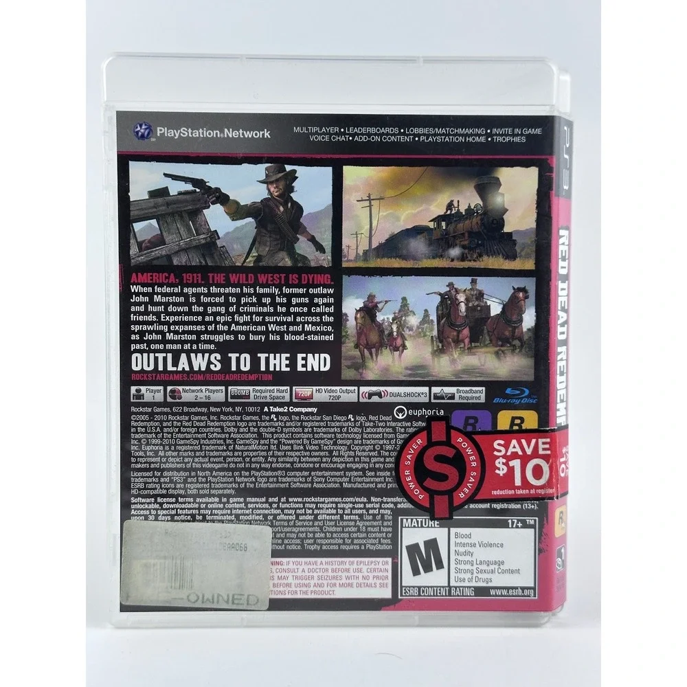 Red Dead Redemption Sony‎ PlayStation 3 PS3 Rockstar Games 2010 BLUS-30418